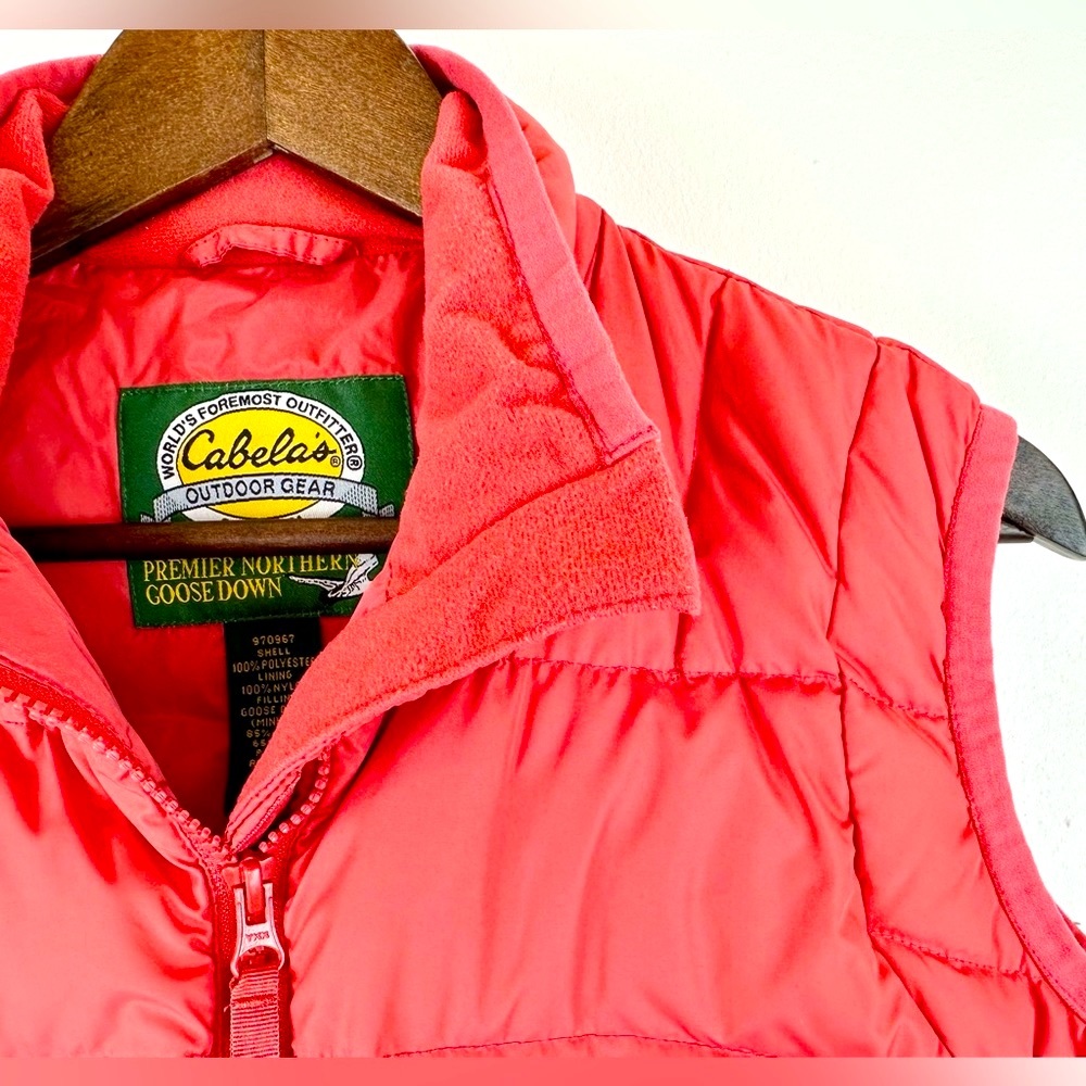 Cabela's Cinnaberry Goose Down 650 Fill Zipper Puffer Vest - Size S Regular